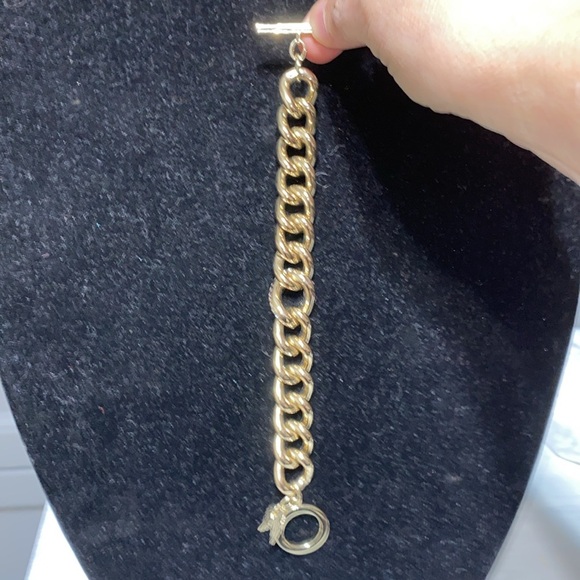 Pretty sparkly Victorias Secret Crystal Chunky Gold tone Curb Chain Bracelet - Picture 8 of 14